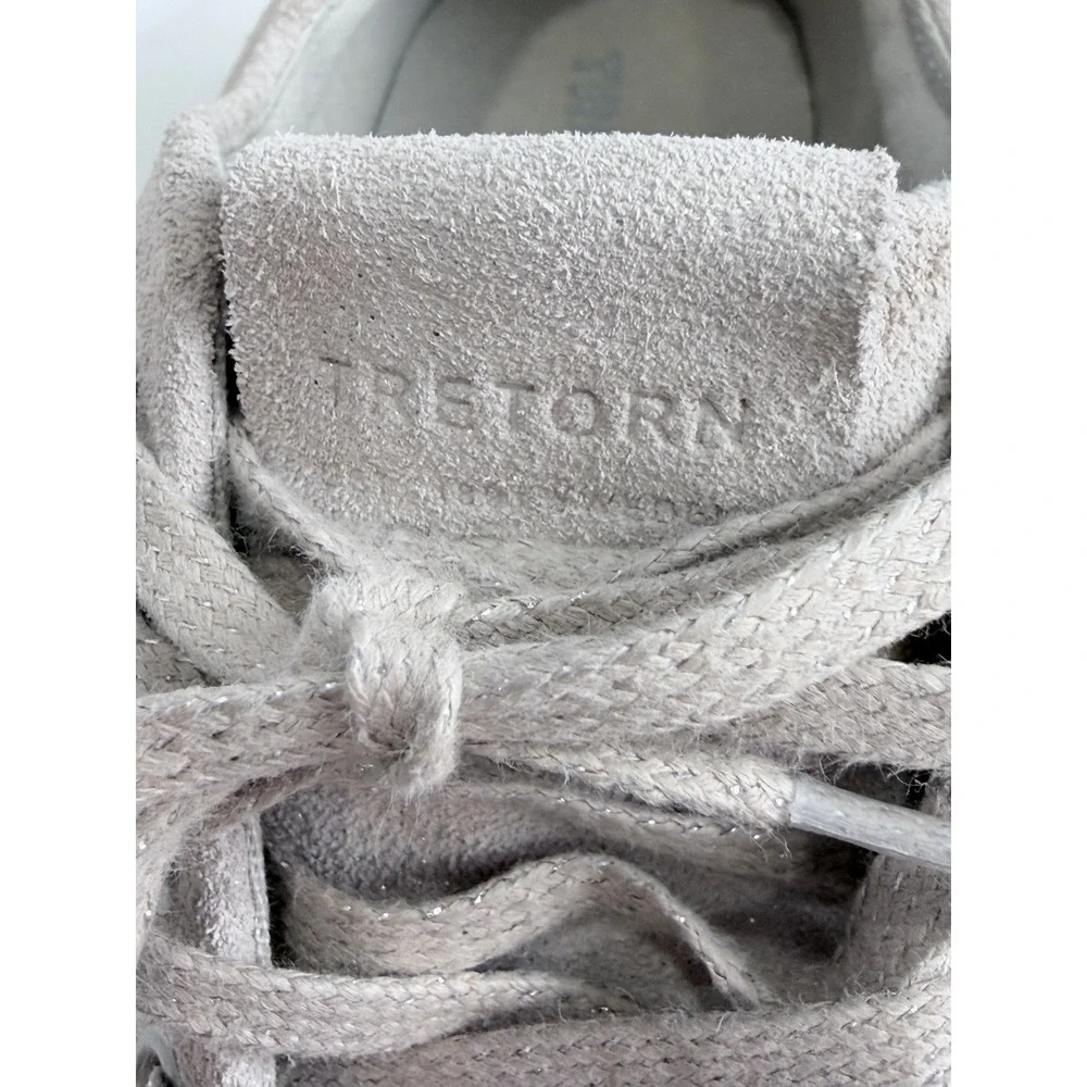 NWT‎ Tretorn Eve 2 Suede Espadrille Platform Sneakers Metallic Beige 9
